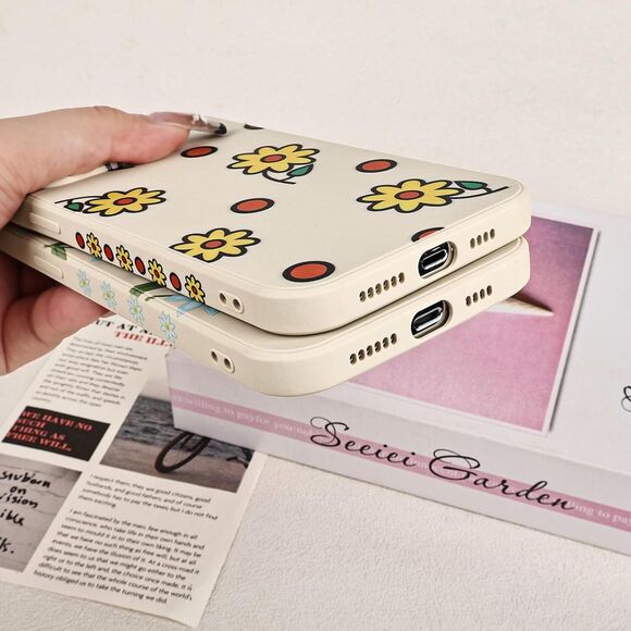 iPhone 13 Pro Max Case,Cute Vintage Yellow Flowers Pattern Design (Red Dots) - Picture 7 of 7